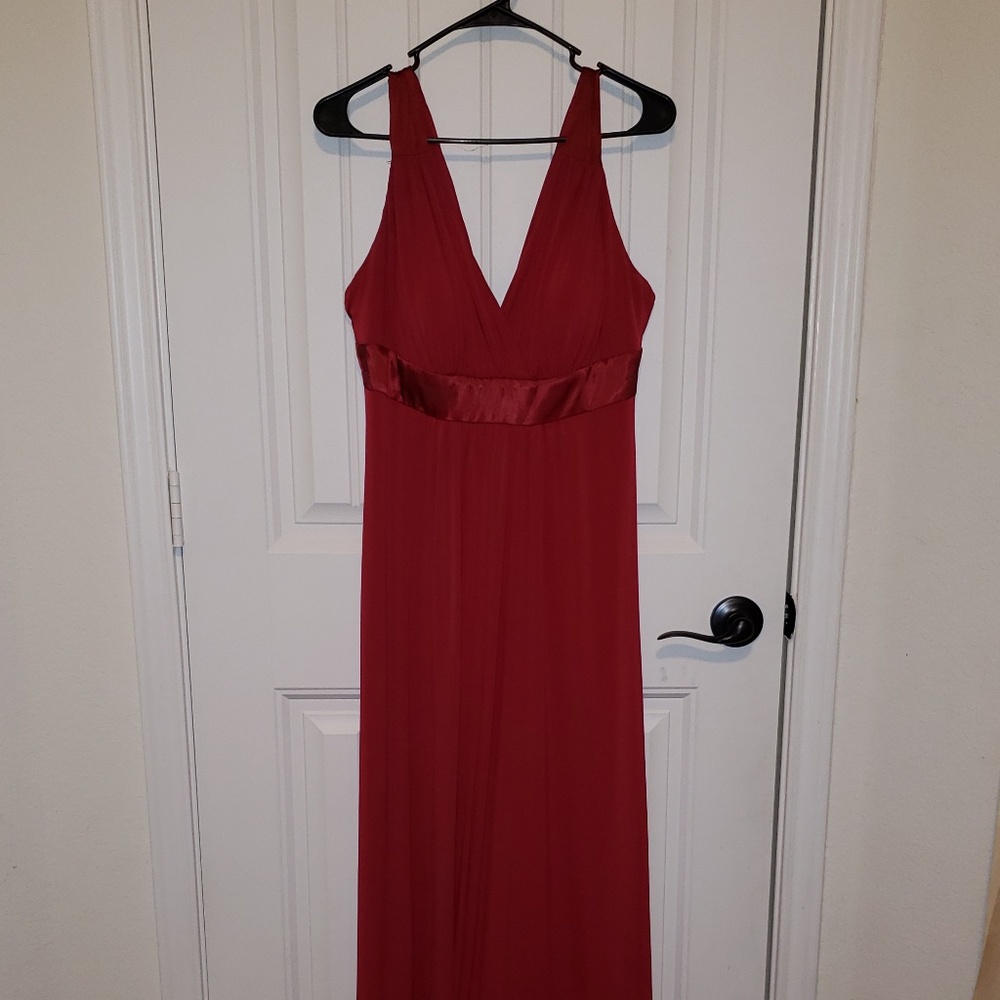 David's Bridal Red Bride's Maid Dress